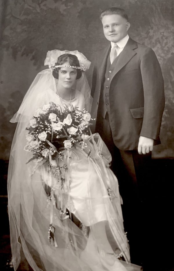 nan’s parents – full height Nan's parents, Maybell Miller and Jesse A.G. Andre, on their wedding day in 1923
